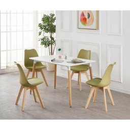 Ensemble de salle à manger scandinave rétro et moderne de 5 pièces - une table de salle à manger