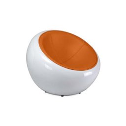 Fauteuil Egg Poco Chair - Simili Cuir Orange - Cuir végétalien, Fibre de verre, Plastique - Orange