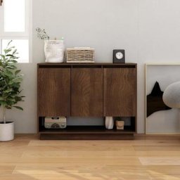 Buffet Bahut | Meuble de rangement Commode Chêne marron 97x31x75 cm Aggloméré 94652 - Brun