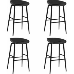 Chaises de bar 4 pcs Noir Vidaxl Noir