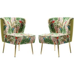 Hulala Home - Lot de 2 Chaises de Salle à Manger/Cuisine en Tissu Siège Rembourré avec Pieds en