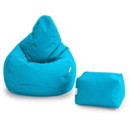 Pouf gamer de salon imperméable pour l'intérieur et l'extérieur, et tabouret de pied, aqua - Loft 25