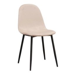 Cadeaux Miguel - Chaises Salle à manger - Chaise Teok Black Velours - Beige - Beige