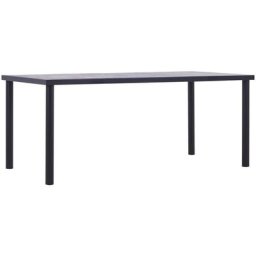 Table à manger Table à dîner | Noir et gris béton 180x90x75 cm mdf 90353 - Noir