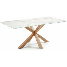 Kave Home - Table de salle à manger Argo rectangulaire 200 x 100 cm en porcelaine Kalos blanc et