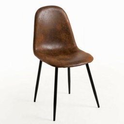 Cadeaux Miguel - Chaises Salle à manger - Chaise Black Teok Similicuir - Brun Vintage - Brun Vintage