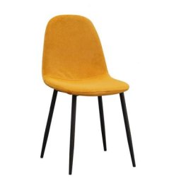 Cadeaux Miguel - Chaises Salle à manger - Chaise Teok Black Velours - Jaune - Jaune