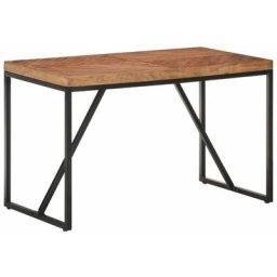 Table à manger 120x60x76 cm Bois solide d'acacia et de manguier Vidaxl Black