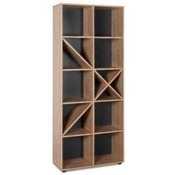 Bibliothèque design couleur chêne 188 cm faustine - bois clair