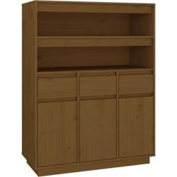 Buffet haut Marron miel 89x40x116,5 cm Bois massif de pin Vidaxl marron miel