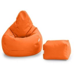 Pouf gamer de salon imperméable pour l'intérieur et l'extérieur, et tabouret de pied, orange - Loft
