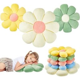 Lot de 3 coussins de fleurs marguerite mignon coussin de sol décoration de chambre coussin de sol