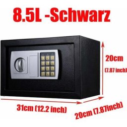 31cm x 20cm x 20cm Ignifuge 8.5L Sécurité par mot de passe électronique Coffre-fort Argent