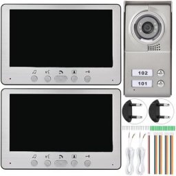 7 pouces appartement 2 unités filaire visiophone interphone à entrée visuelle système 110-240V