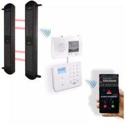Alarme gsm 2G+3G+4G appel / sms barrières infrarouges 900 mètres longue portée sans-fil 2B (gamme