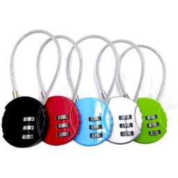 5 Pcs Cadenas de Sécurité, à 3 chiffres Cadenas à combinaison câble de sécurité, Cadenas à Code,