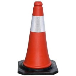 Cône de signalisation de base en caoutchouc 75 cm. réfléchissant