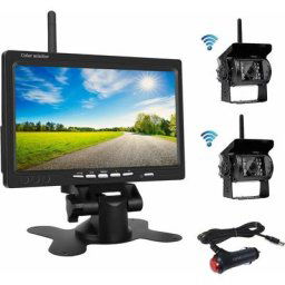 Kit CaméRa de recul sans Fil SystèMe, éCran lcd hd 7 Pouces avec Antenne, 2 x CaméRa de recul sans