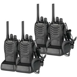 BF-88E 1500mAh Walkie-talkie en veille ultra-longue durée eu Standard Noir 4PCS - 4PCS