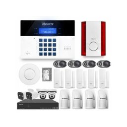 Ensemble NVR POE enregistreur 4 canaux + Alarme sans fil DNBi 4 à 5 pièces sirène extérieure et