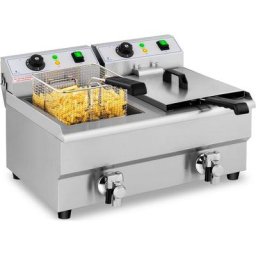 Friteuse Électrique Double Friteuse De Restaurant Éléments Amovibles 2 x 10 l - Rouge