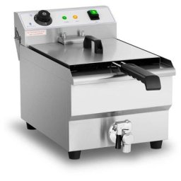 Friteuse Électrique Professionnelle Friteuse Restaurant Robinet 230 v 13L 3200W - Noir, Blanc