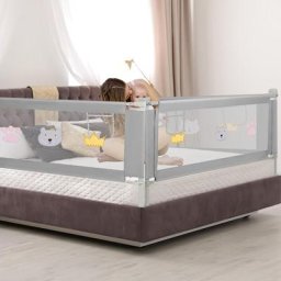 Randaco - Barrière de lit barrière de protection de lit pour enfant pour bébé barrière de sécurité
