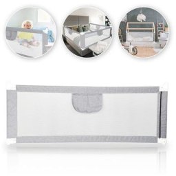 Barrière de Lit Extra-Large de 150 cm Protection de Lit pour Tout-Petit Accessoire de Chambre pour