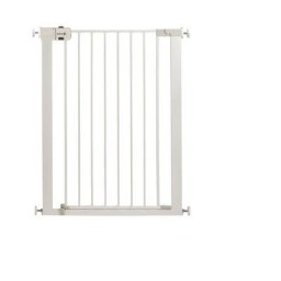 Barriere de sécurité haute, largeur 73-80 cm, hauteur 91cm, de 6 a 24 mois, métal blanc, easy close