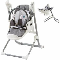 2in1 chaise haute transat noa 6-36 mois pliable capteur de ciseaux - Gris - Fablekids