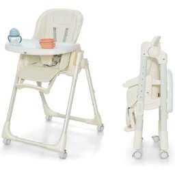 Chaise Haute Pliante Bébé avec Hauteur Réglable/Chaise d'Alimentation pour Nourrissons avec Plateau