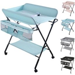 Table à Langer Pliable et Portable, Table à Langer Pliante Chambre Bébé Réglable en Hauteur (Bleu)