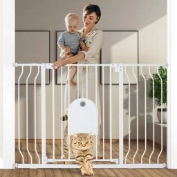 Barrière de sécurité enfant extensible Barrière d'escalier fermeture facile H.76 x l.75 - 111 cm