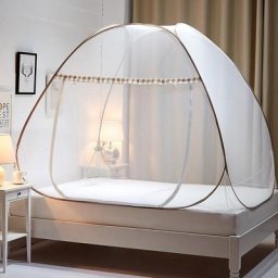 Moustiquaire de Lit Pliable Pop Up Grand Moustiquaire Tente en Forme de Dôme Porte Simple Camping
