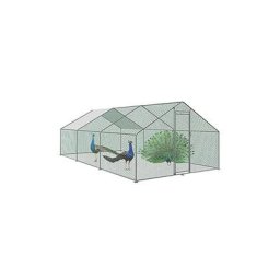 Poulailler Enclos Extérieur Volière Cage pour Animaux avec Serrure Armature Acier Galvanisé