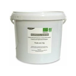 Agro Sens - Graines de tournesol noir bio, oiseaux, rongeurs et animaux d'élevage - Seau 2 kg