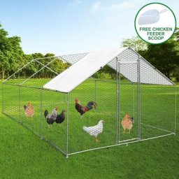 Enclos Poulailler Extérieur 4mx6mx2m Volière Acier Galvanisé Volaille Cage Animal Chien Lapin