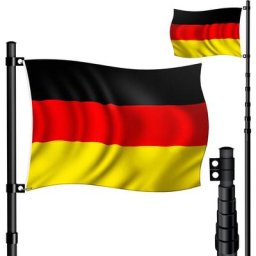 Hampe de drapeau télescopique en aluminium Mât de drapeau de 6,30 m avec douille au sol Support de