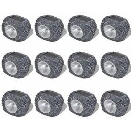 Vidaxl - Projecteurs solaires à led Forme de pierre 12 pcs