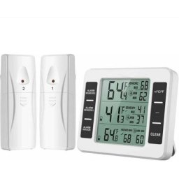 Thermomètre de Frigo Congelateur, T-AudaceThermomètre de Réfrigérateur sans Fil avec 2 Capteurs,