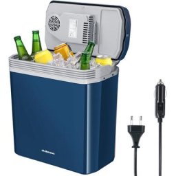 Réfrigérateur Électrique Portable 24 Litres Chaud et Froid Bleu avec Prise 230V et 12V