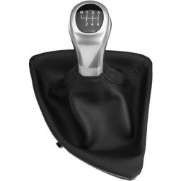 Pommeau de levier de vitesse en cuir pu avec couvercle de coffre poignée 6 vitesses pour bmw E81