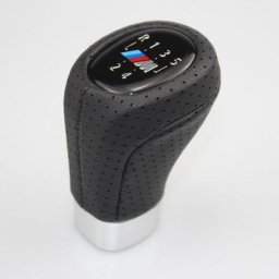 Pour pommeau de levier de vitesse manuel en cuir noir série bmw avec adaptateur, 5e vitesse