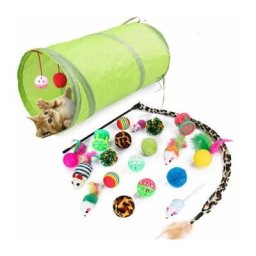 Live House - 21 pcs Chat Jouets, Lot de Jouets pour Chat Jouets Assortis Inclus, Tunnel Boule Jouet