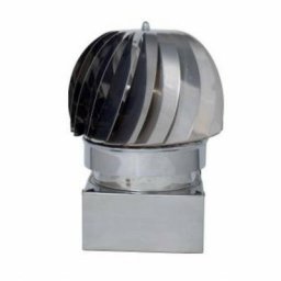 Chemine en acier base carre et coupe-vent 32x32 cm