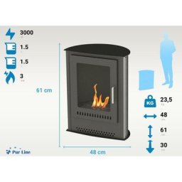 Poêle à l'éthanol en noir - Noir