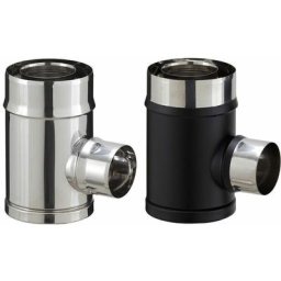 Té de branchement inox pour poêle à granulés - pgi pour poêles à Pellets - Diamètre 80/130