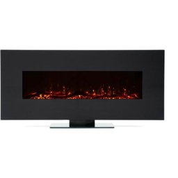 Cheminée Électrique Murale Non Encastrable 2000W Kekai Kentucky 128x26x61cm Noir Simulation Feu