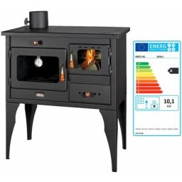 Poêle à bois. Puissance de chauffage de 10 kW. Poêle à combustible solide avec four. Fer à repasser