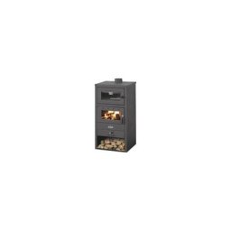 Blist - Poele a' bois br avec four en acier anthracite de forte e'paisseur 12 kw pour 140 m chauffe